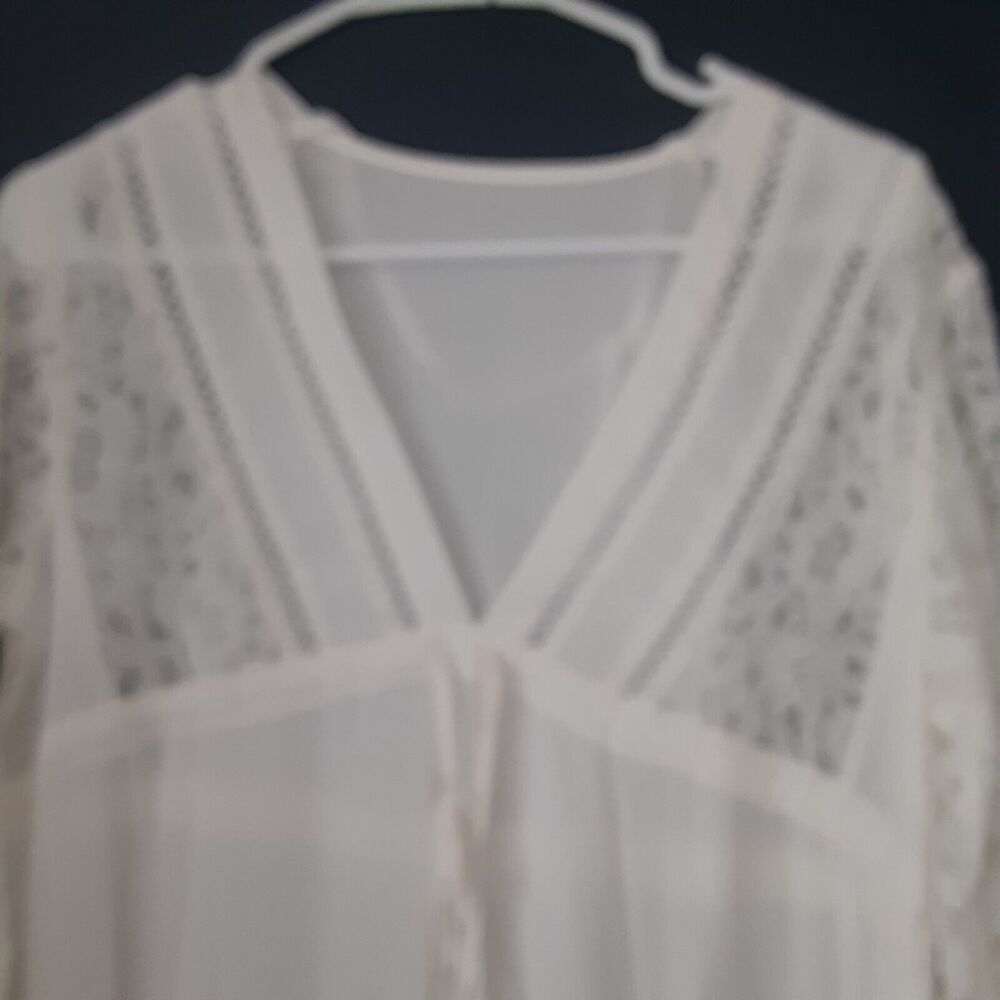 Cup She Lace Panel Tulip Sleeve Cover Up Dress Romantic